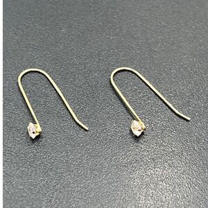 Jacmel Mauritius JCM 14k Yellow Gold Threader Round Prong Cz Earrings